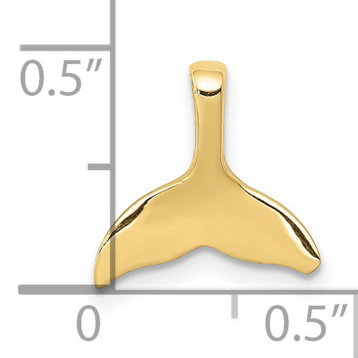 10k Yellow Gold Whale Tail Pendant, Nautical Ocean Symbol for Men and Women