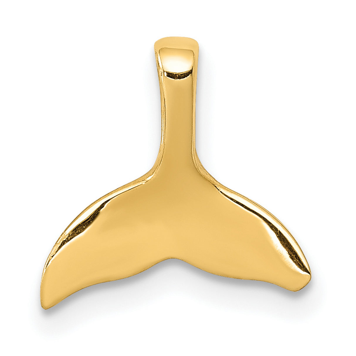 10k Yellow Gold Whale Tail Pendant, Nautical Ocean Symbol for Men and Women