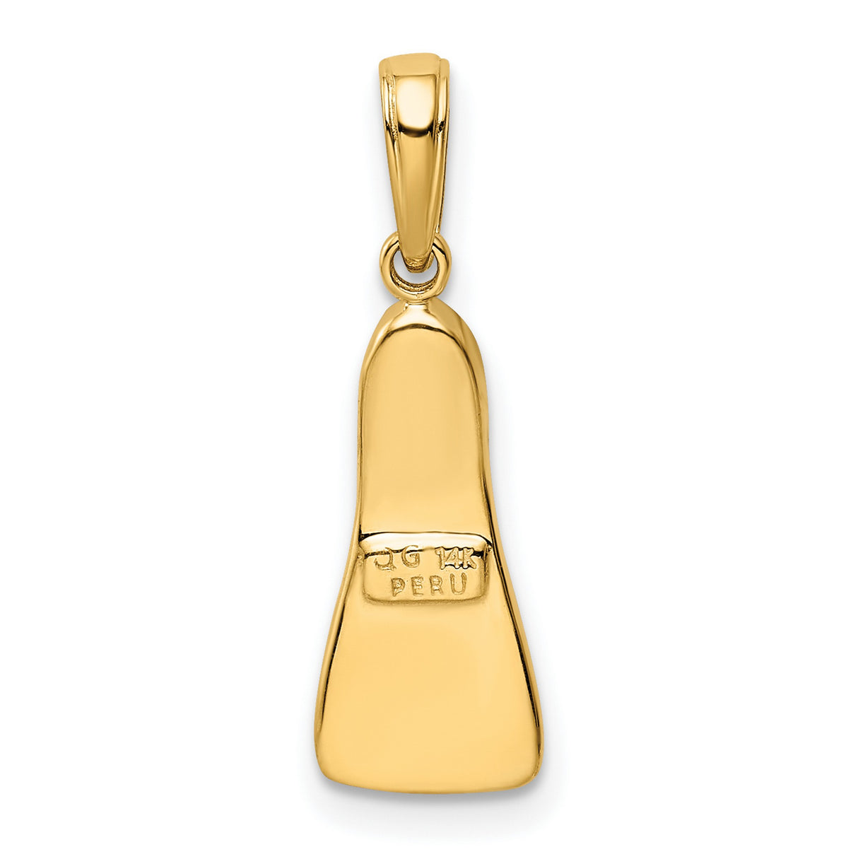 10k Yellow Gold Flipper Pendant, Scuba Diving Fin Charm, Nautical Jewelry for Ocean Lovers