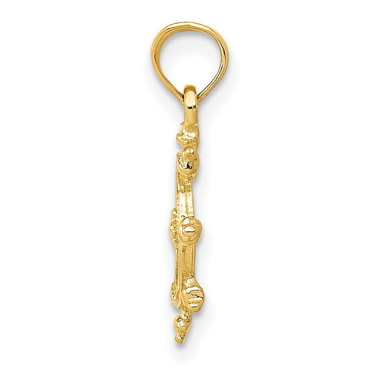 10k Yellow Gold Ship Helm Pendant, Nautical Maritime Charm for Men and Women