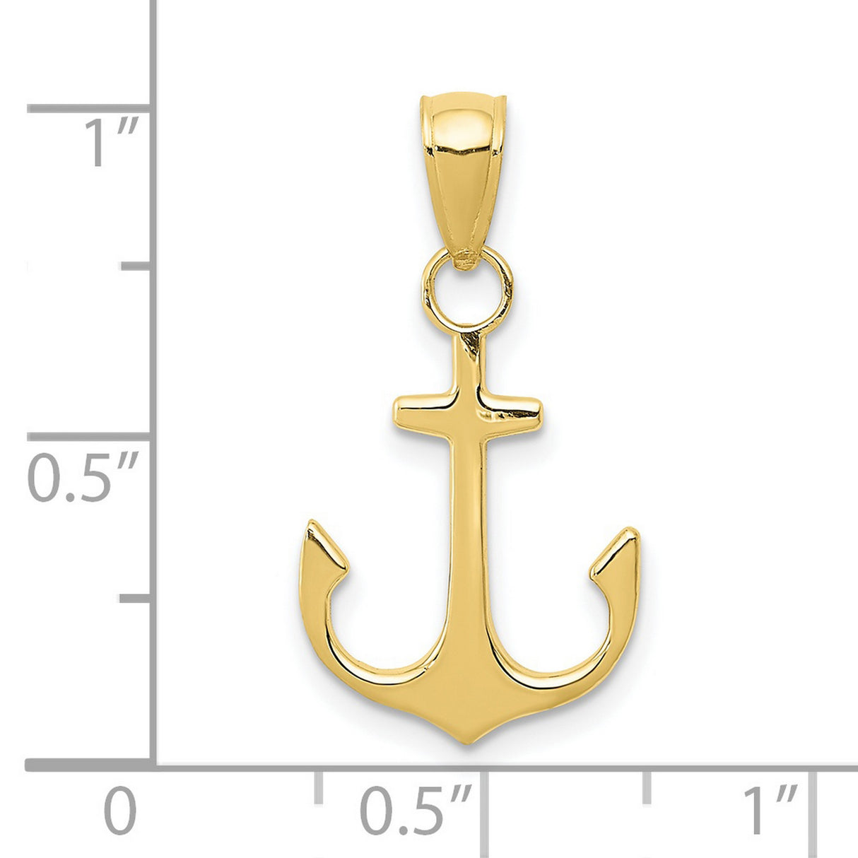 10k Yellow Gold Anchor Pendant with Cross Design, Nautical Christian Jewelry