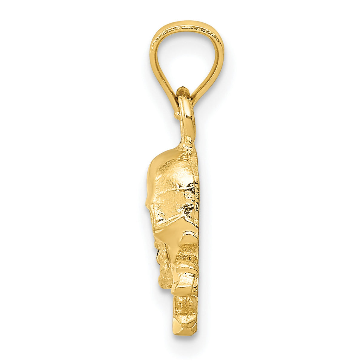 10k Yellow Gold Skull and Crossbones Pendant, Pirate Theme, Gothic Biker Style for Men