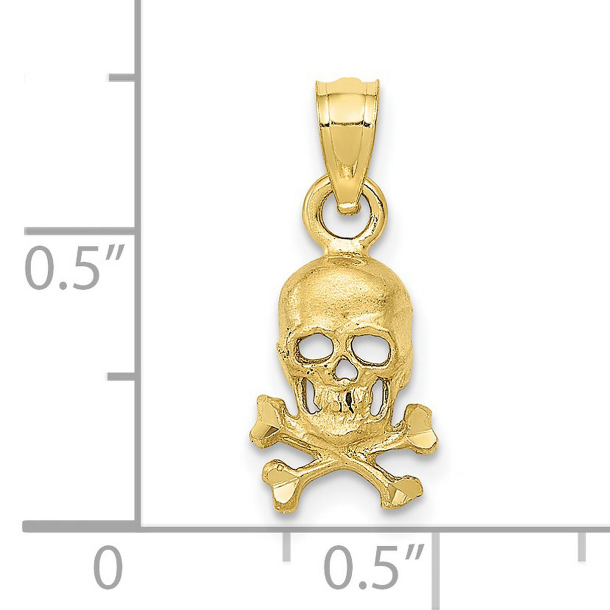 10k Yellow Gold Skull and Crossbones Pendant, Pirate Theme, Gothic Biker Style for Men