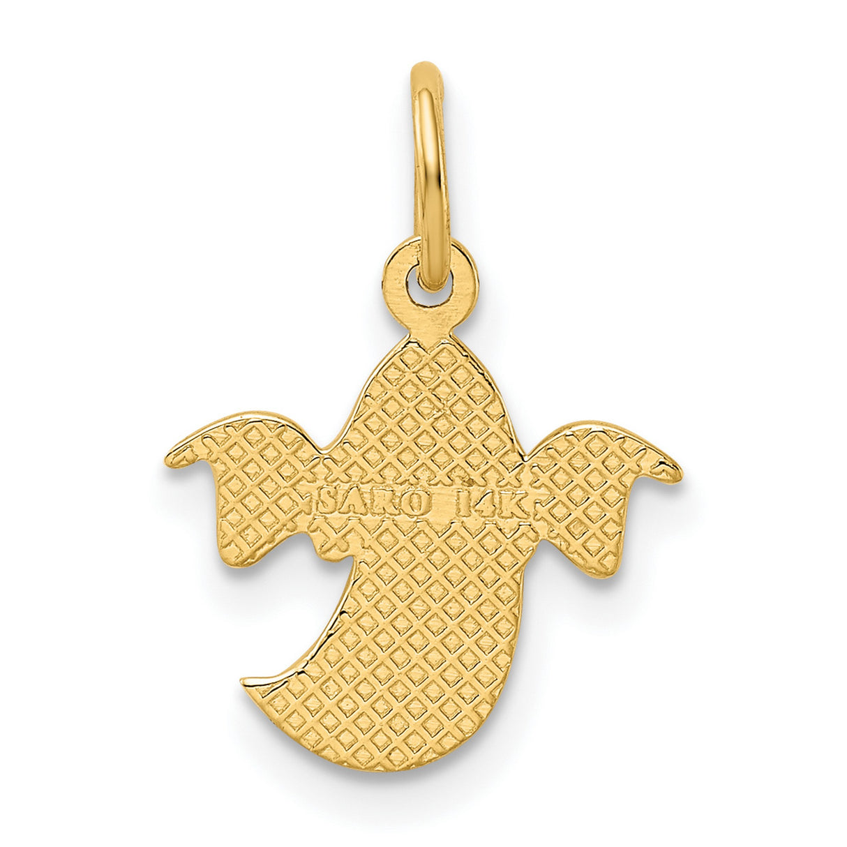 10k Yellow Gold Ghost Pendant Charm, Textured Halloween Jewelry for Women or Unisex Wear