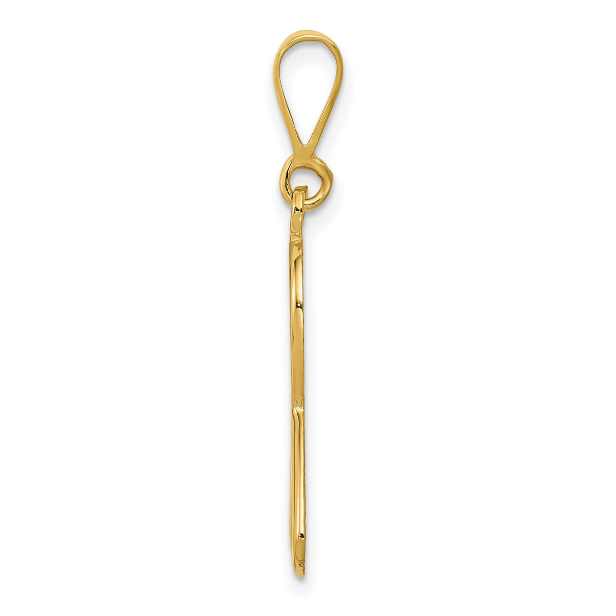 10k Yellow Gold Ribbon Pendant with Cutout Heart, Awareness and Remembrance Jewelry