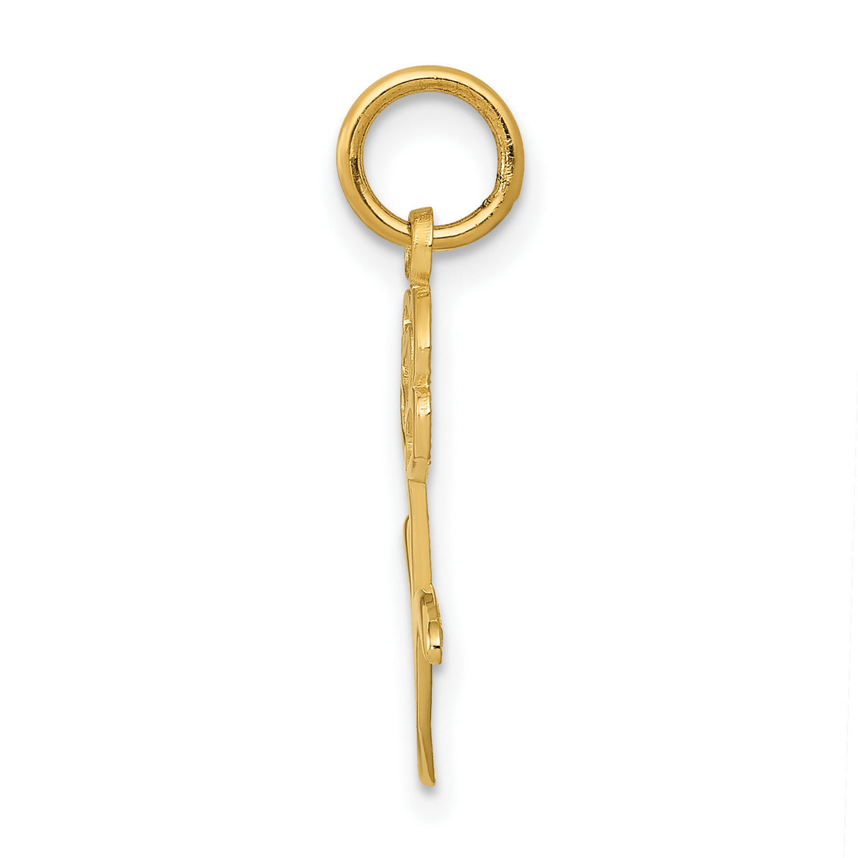 10k Yellow Gold Rose Flower Pendant, Openwork Floral Charm, Romantic Nature-Inspired Jewelry for Women