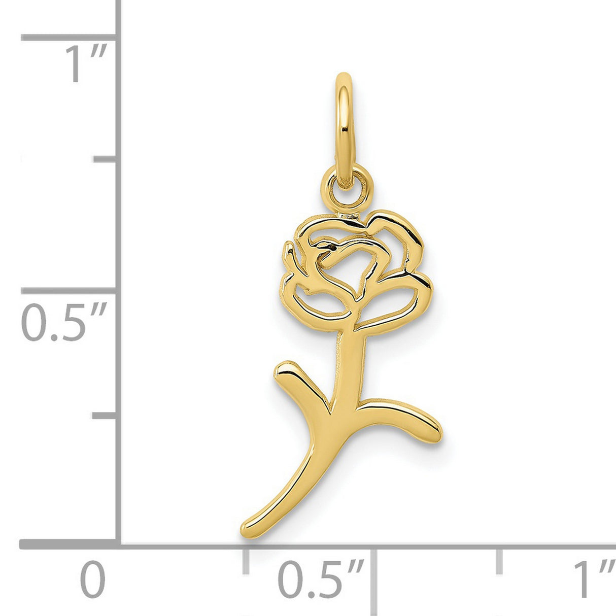 10k Yellow Gold Rose Flower Pendant, Openwork Floral Charm, Romantic Nature-Inspired Jewelry for Women