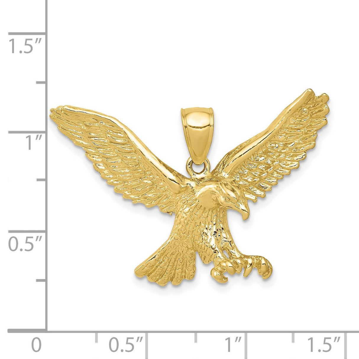 10k Yellow Gold Eagle Pendant with Spread Wings and Talon Detail for Men