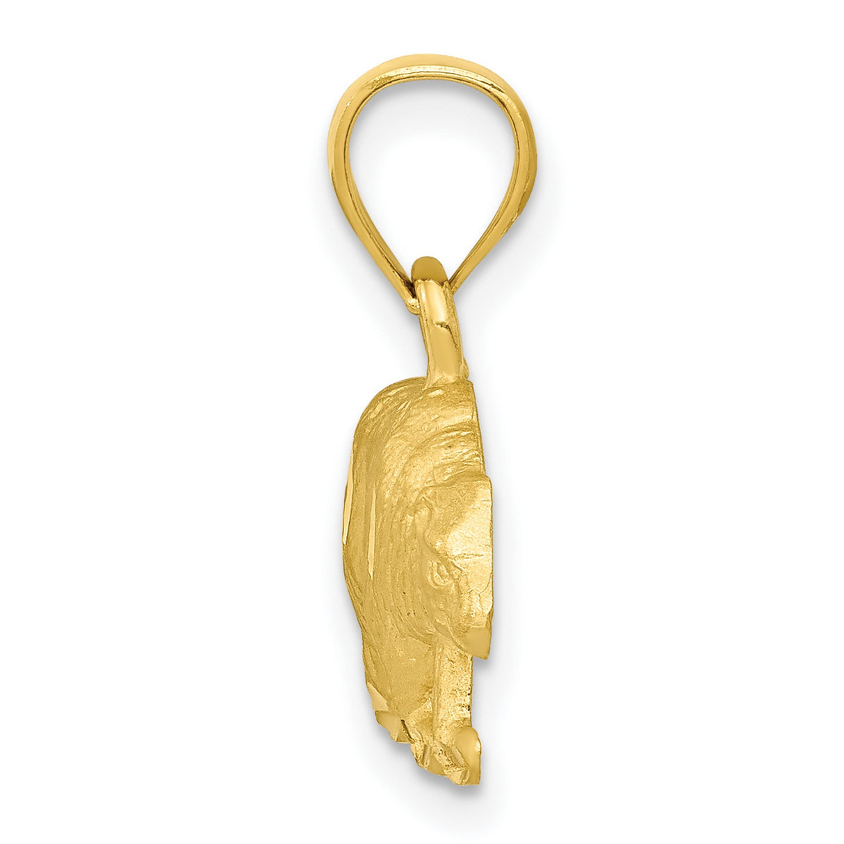 10k Yellow Gold Walking Bear Pendant, Detailed Animal Charm Symbolizing Strength and Resilience