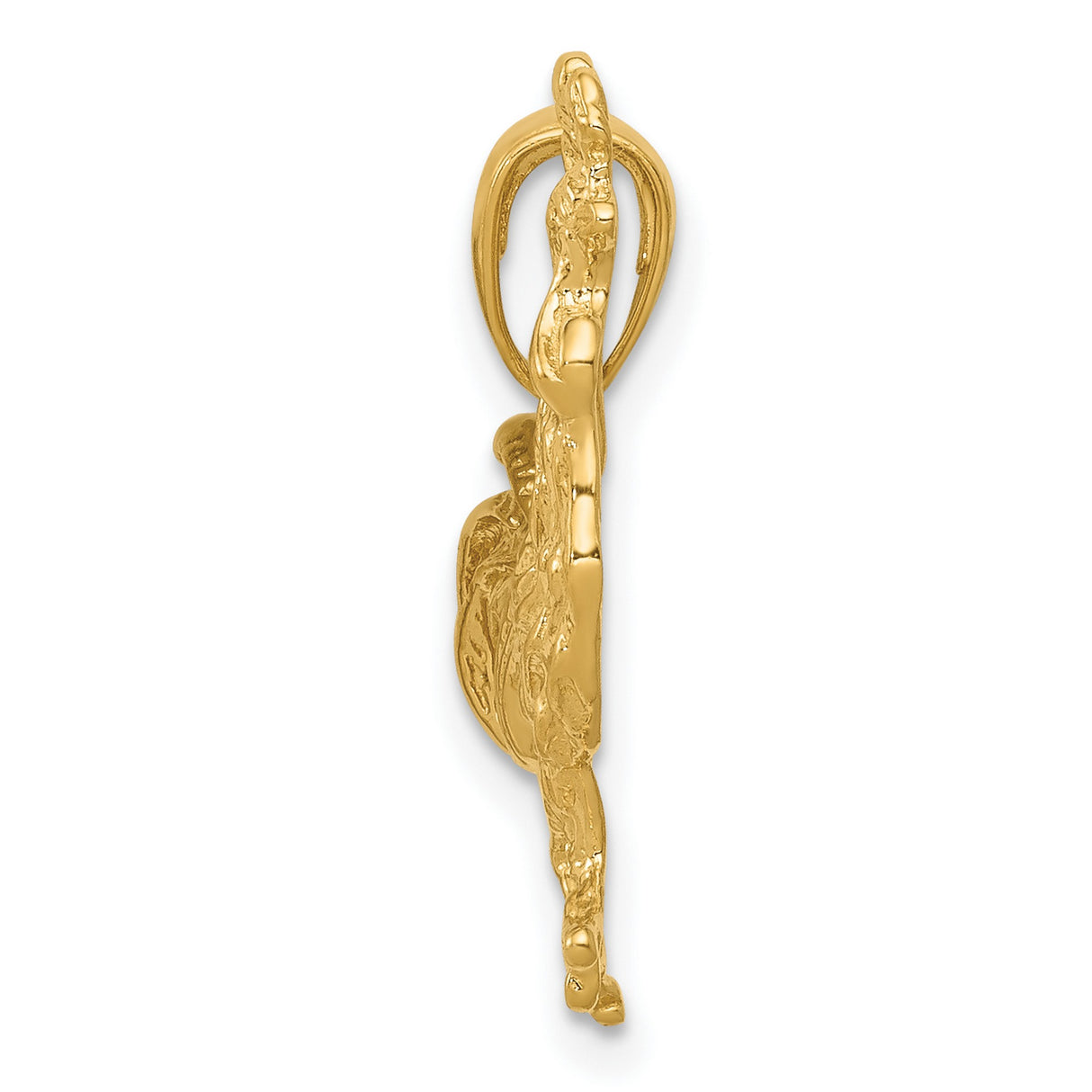 10k Yellow Gold Rooster Pendant, Zodiac Animal Charm Symbolizing Courage and Confidence