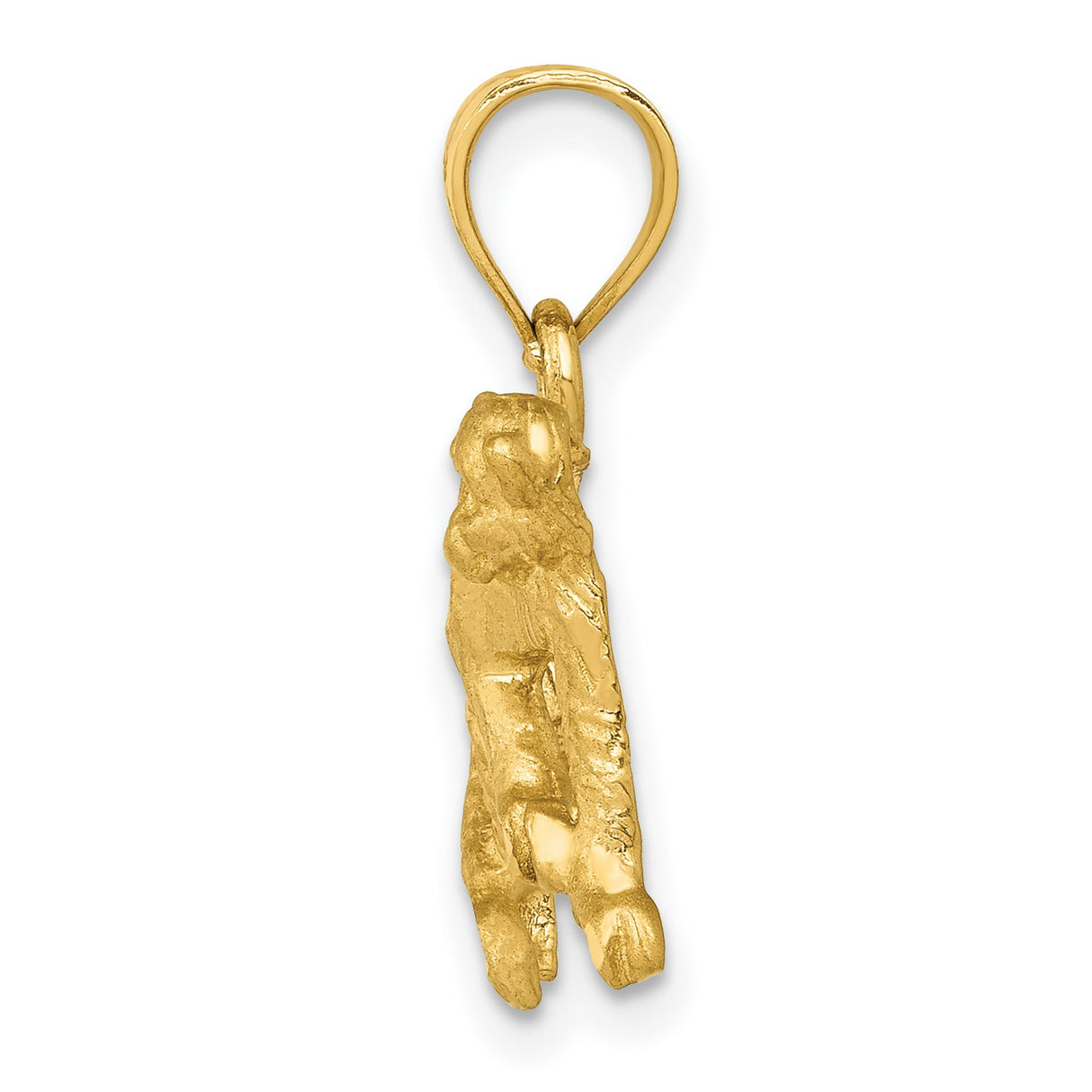 10k Yellow Gold Monkey Pendant, Symbolic Animal Charm of Curiosity and Intelligence