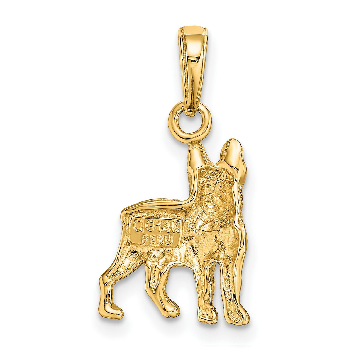 10k Yellow Gold French Bulldog Pendant, Detailed Dog Charm Symbolizing Loyalty and Affection