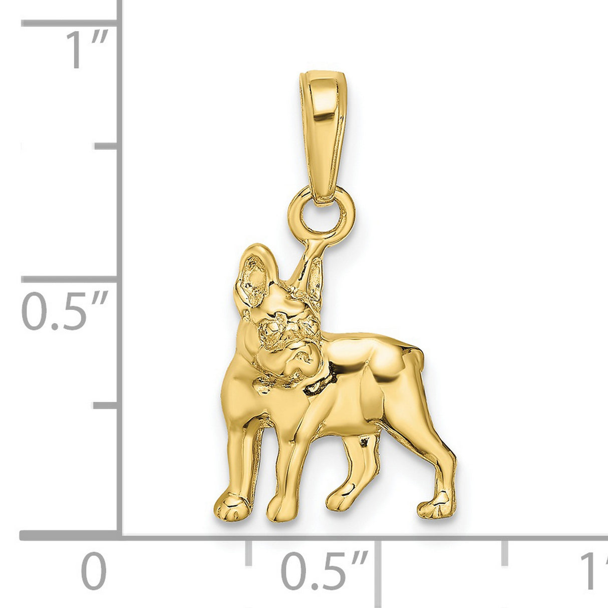 10k Yellow Gold French Bulldog Pendant, Detailed Dog Charm Symbolizing Loyalty and Affection