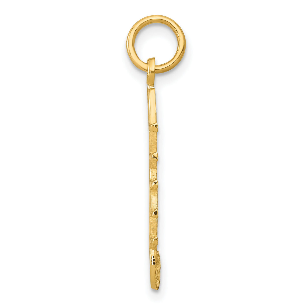 10k Yellow Gold Pendant with Treble Clef and Musical Staff Design for Musicians