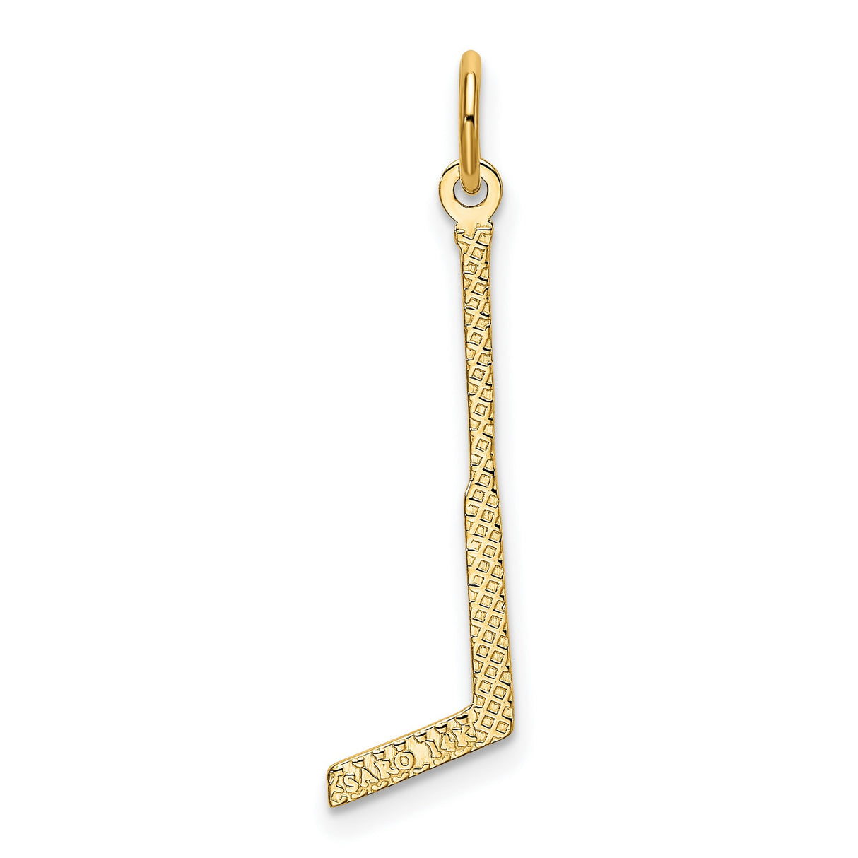 10k Yellow Gold Letter L Pendant, Textured Alphabet Charm, Initial Jewelry for Women or Unisex