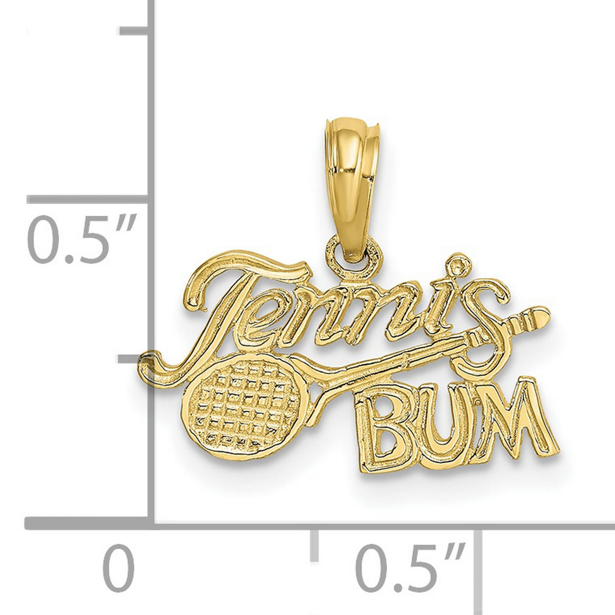 10k Yellow Gold Tennis Bum Pendant with Racket Design, Unisex Sports Charm