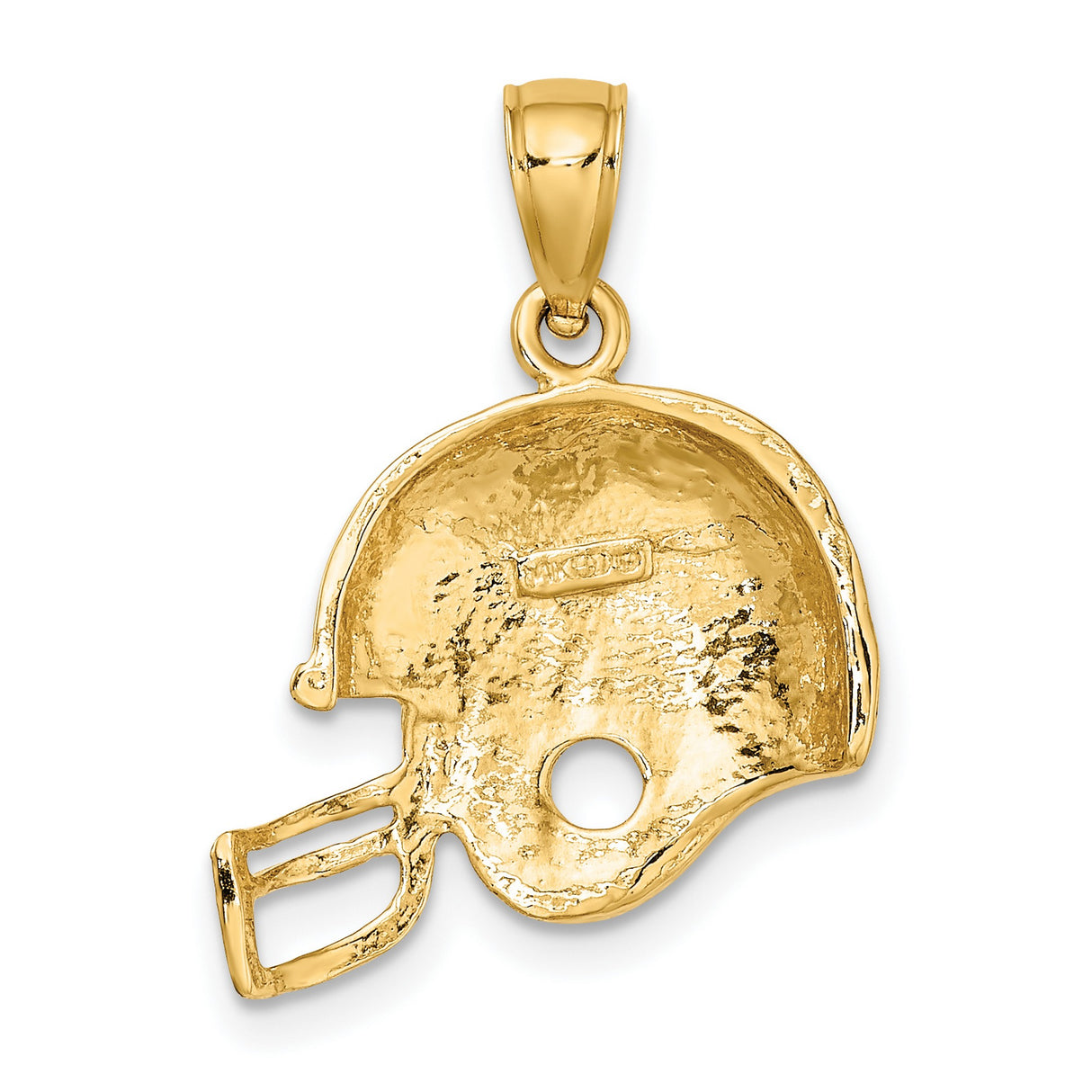 10k Yellow Gold Football Helmet Pendant, Sports Charm for Men or Unisex Fans