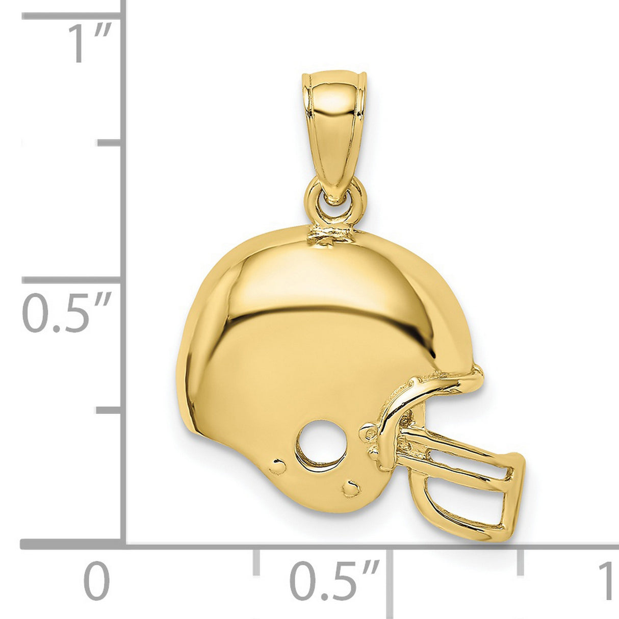 10k Yellow Gold Football Helmet Pendant, Sports Charm for Men or Unisex Fans