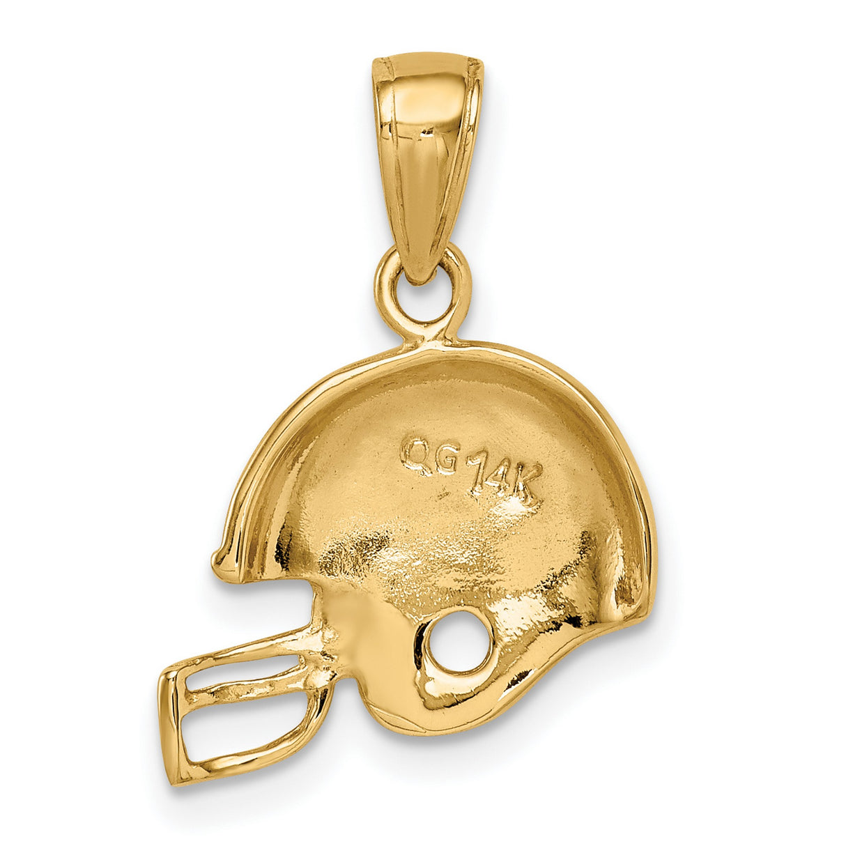 10k Yellow Gold Football Helmet Pendant, Sports Theme Jewelry for Men or Unisex Fans