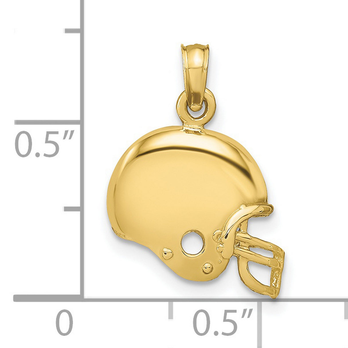 10k Yellow Gold Football Helmet Pendant, Sports Theme Jewelry for Men or Unisex Fans