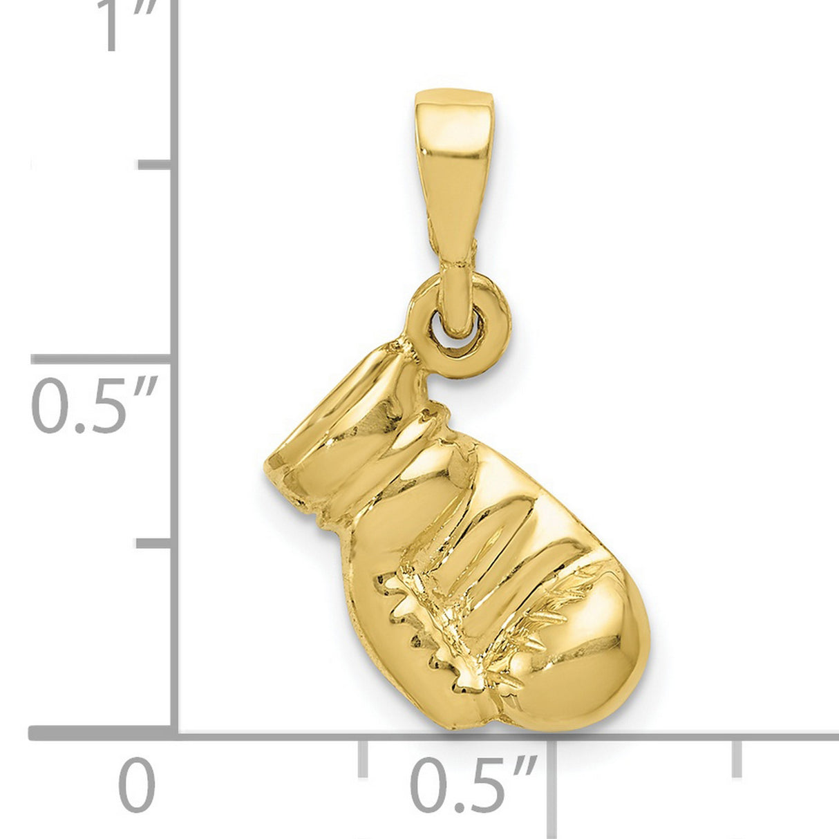 10k Yellow Gold Boxing Glove Pendant, Realistic Sports Design for Men or Unisex Wear