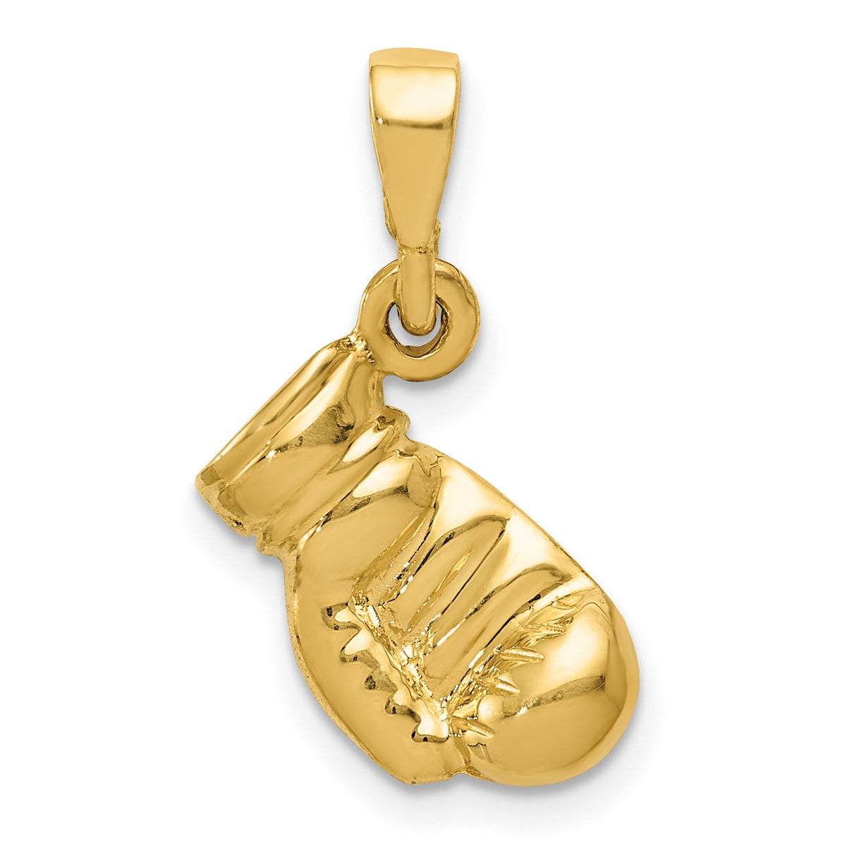 10k Yellow Gold Boxing Glove Pendant, Realistic Sports Design for Men or Unisex Wear
