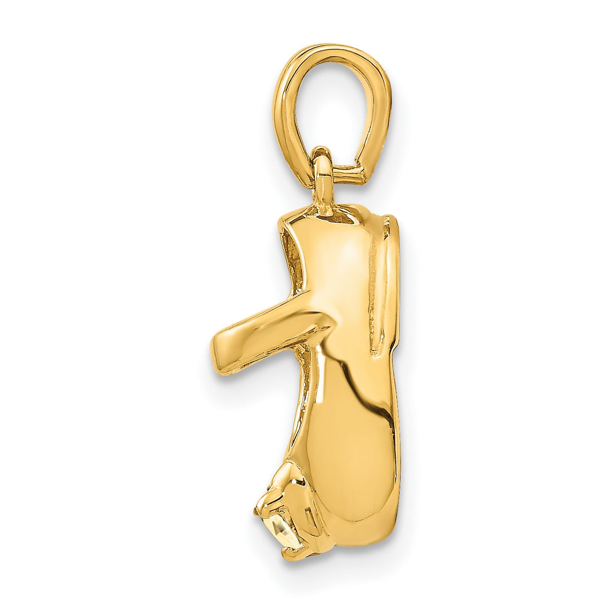 10k Yellow Gold Baby Shoe Pendant with Light Yellow Synthetic Birthstone, Sentimental Jewelry Charm