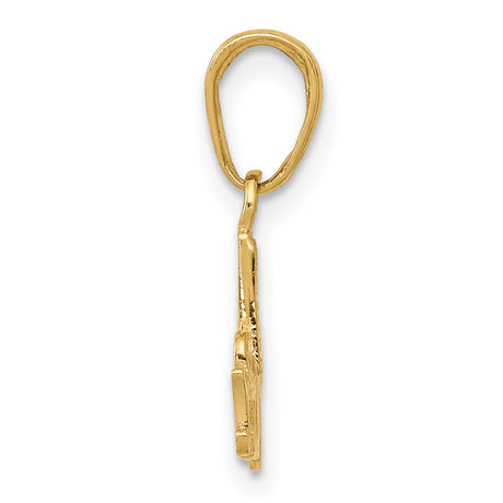 10k Yellow Gold Script Mom Pendant, Sentimental Charm Celebrating Motherhood
