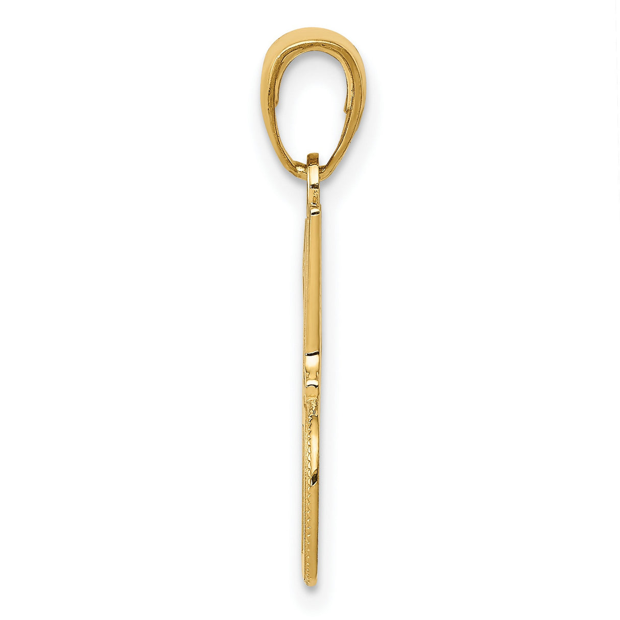 10k Yellow Gold Number One Dad Pendant, Bold Lettering, High Polish Finish, Sentimental for Men