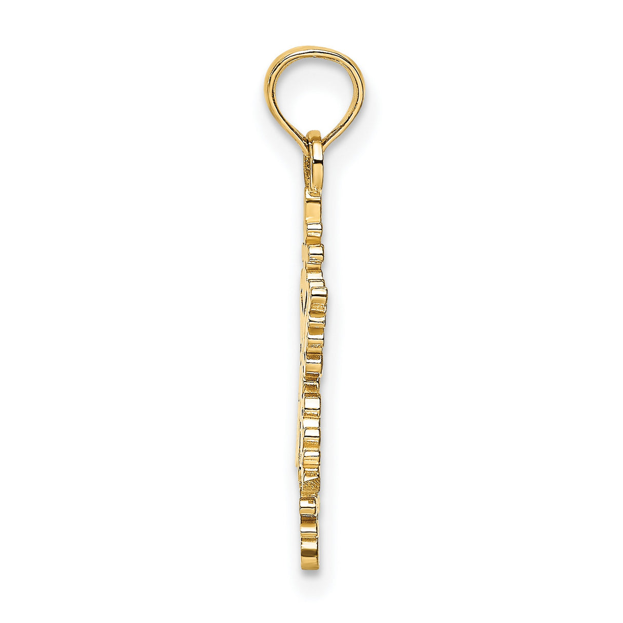 10k Yellow Gold Snowflake Pendant with Cutout Design, Winter Theme Charm for Women