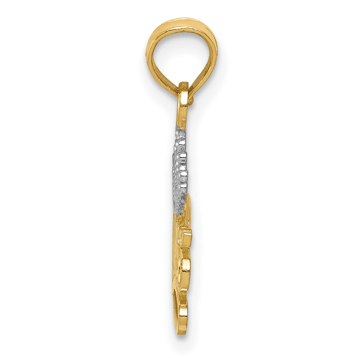 10k Multi-Tone Gold Princess Crown Pendant, Royalty-Inspired Charm for Women and Teens