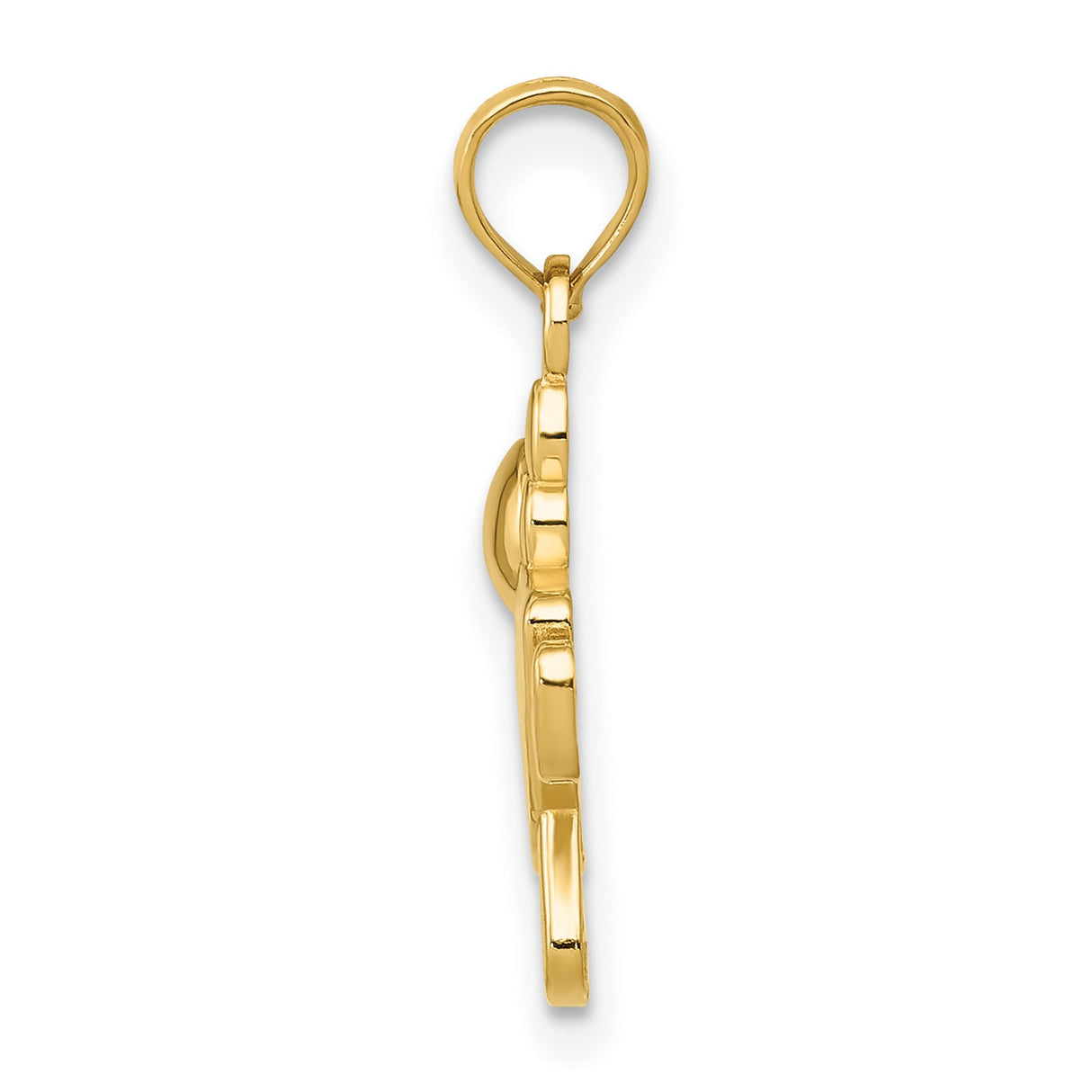 10k Yellow Gold Girl Charm Pendant with Dress Silhouette, Family Symbol for Women or Mothers