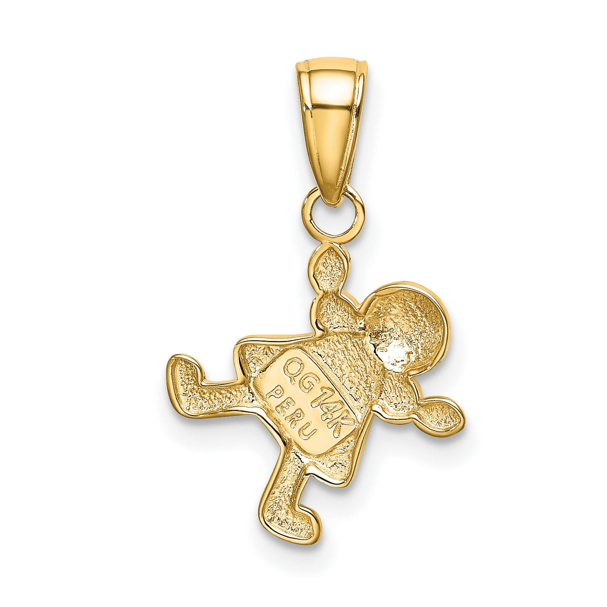 10k Yellow Gold Girl Charm Pendant with Dress Silhouette, Family Symbol for Women or Mothers