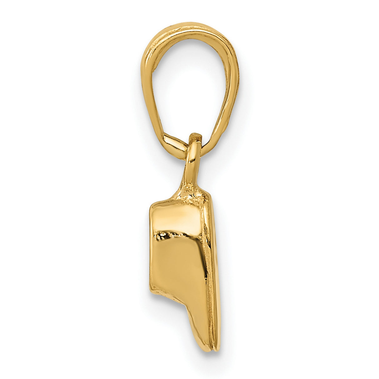 10k Yellow Gold Baby Shoe Pendant, Minimalist Motherhood Keepsake Charm for Women or Unisex Wear