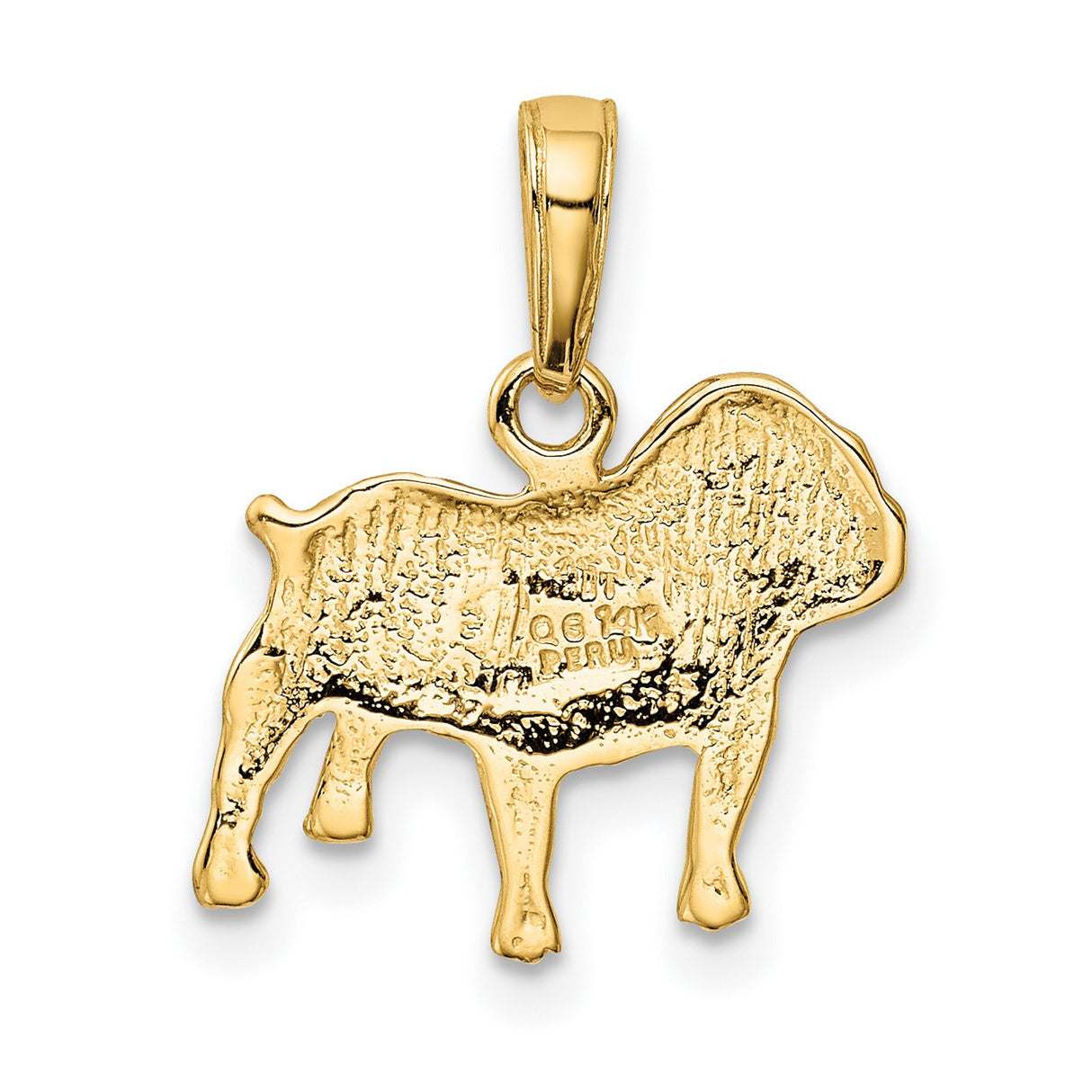 10k Yellow Gold Bulldog Pendant, Realistic Dog Charm Symbolizing Loyalty and Strength