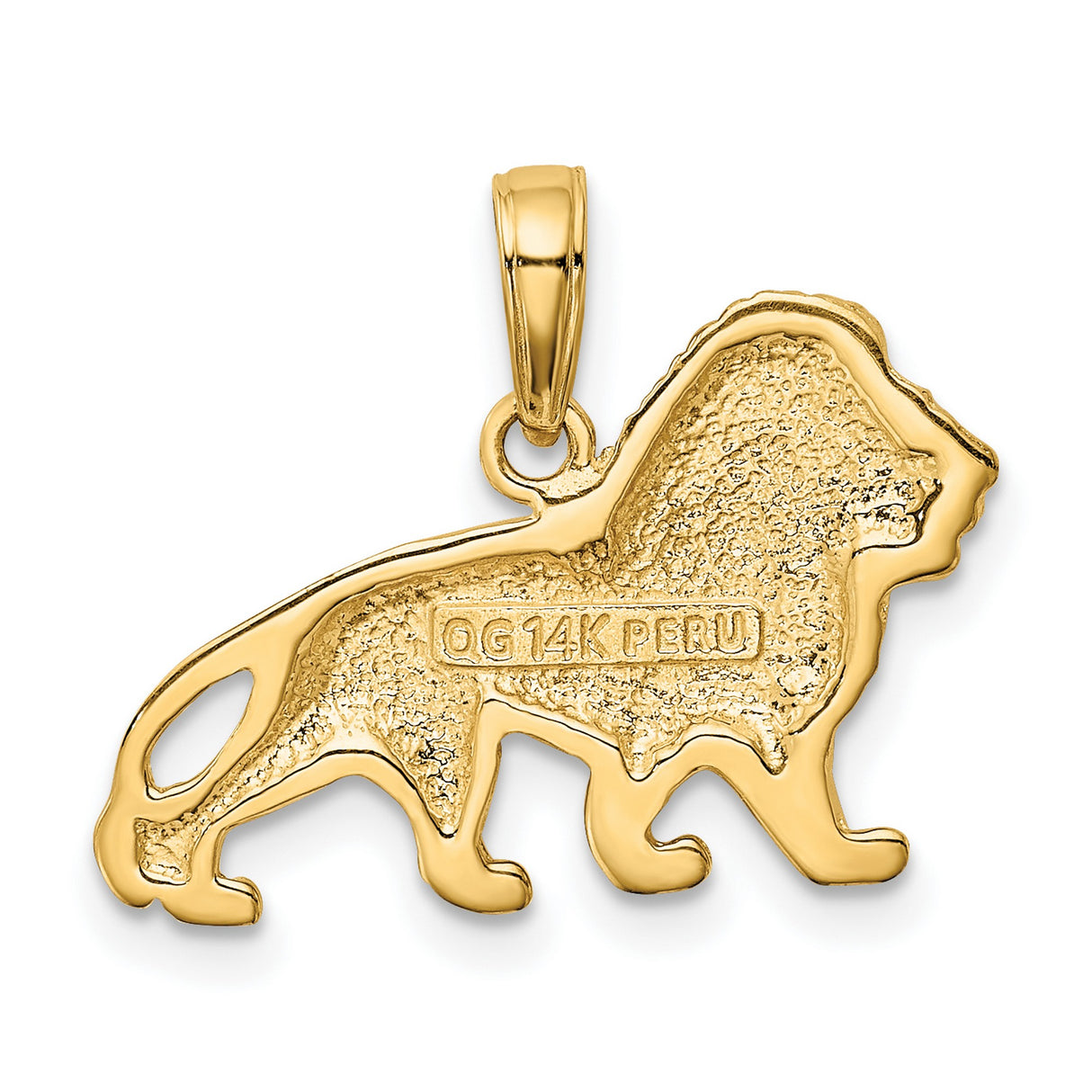 10k Yellow Gold Lion Pendant, Walking Lion Design, Leo Zodiac Symbol for Men