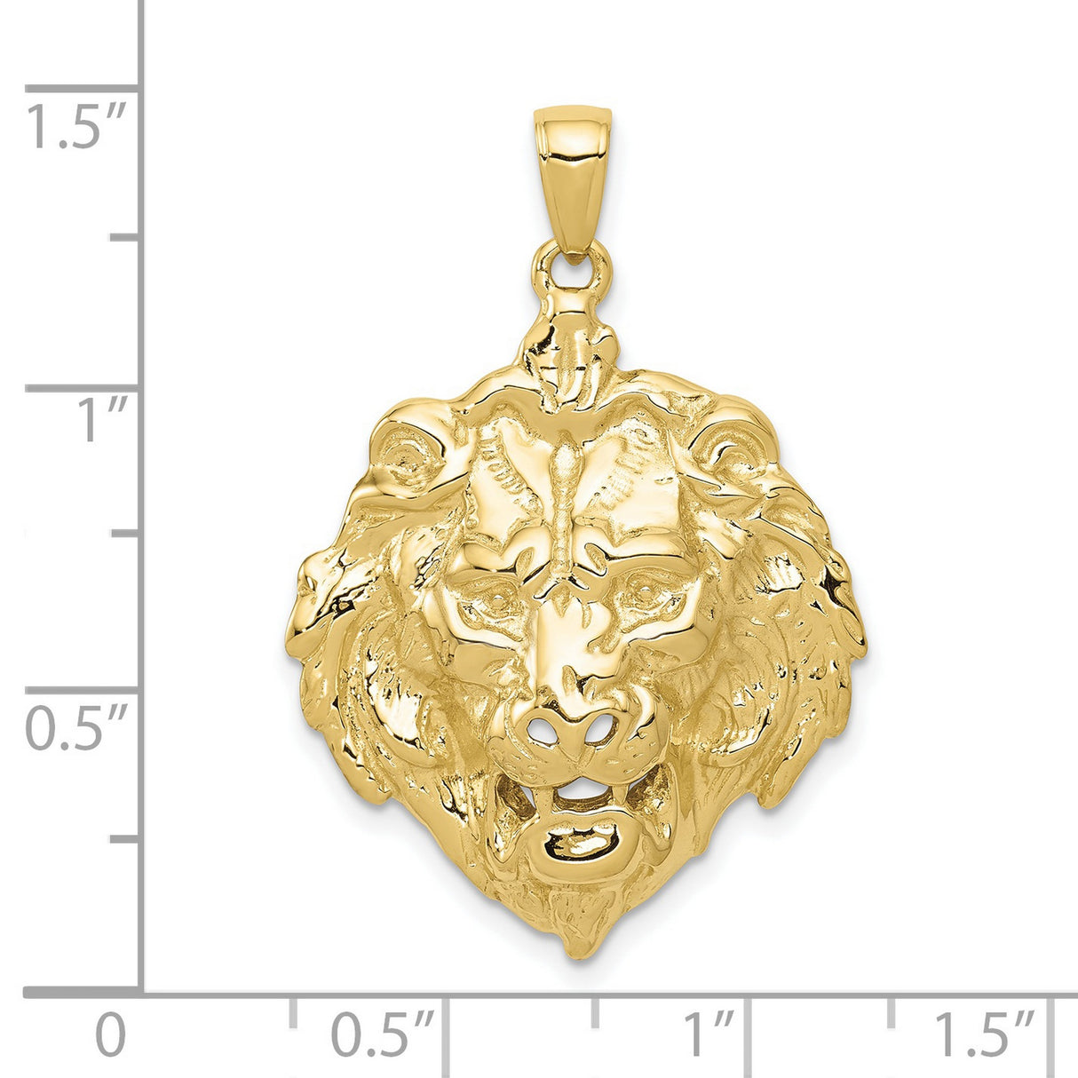 10k Yellow Gold Lion Head Pendant, Bold Regal Medallion with Urban Style for Men and Unisex Wear