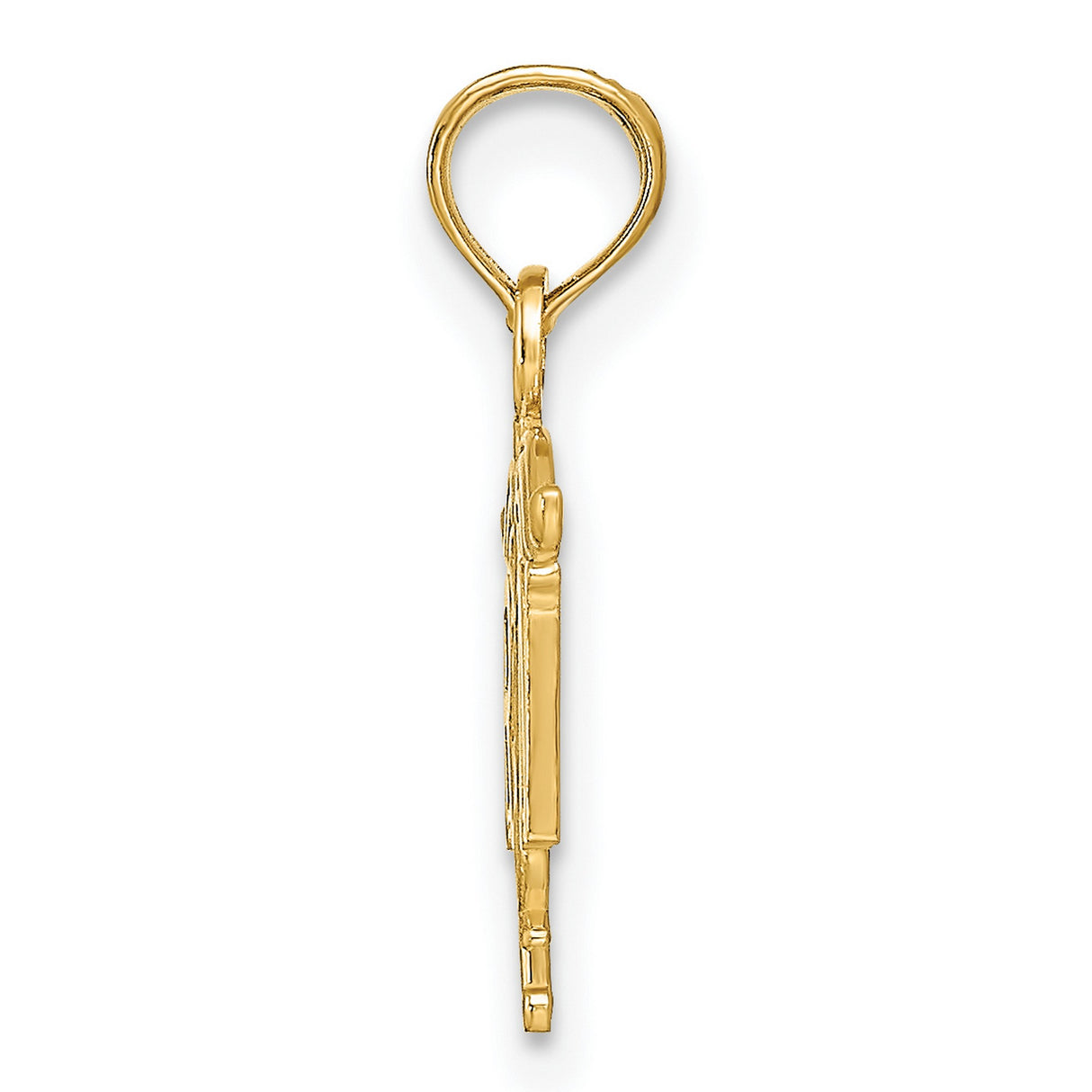 10k Yellow Gold RN Pendant with Caduceus Symbol for Nurses and Healthcare Professionals