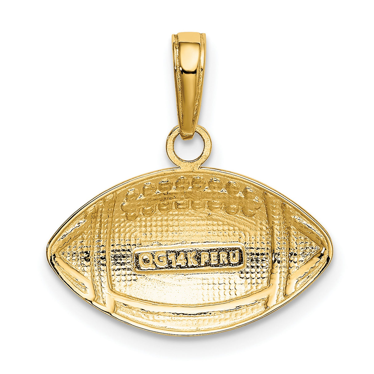10k Yellow Gold Football Pendant, American Football Charm, Sports Jewelry for Men or Unisex