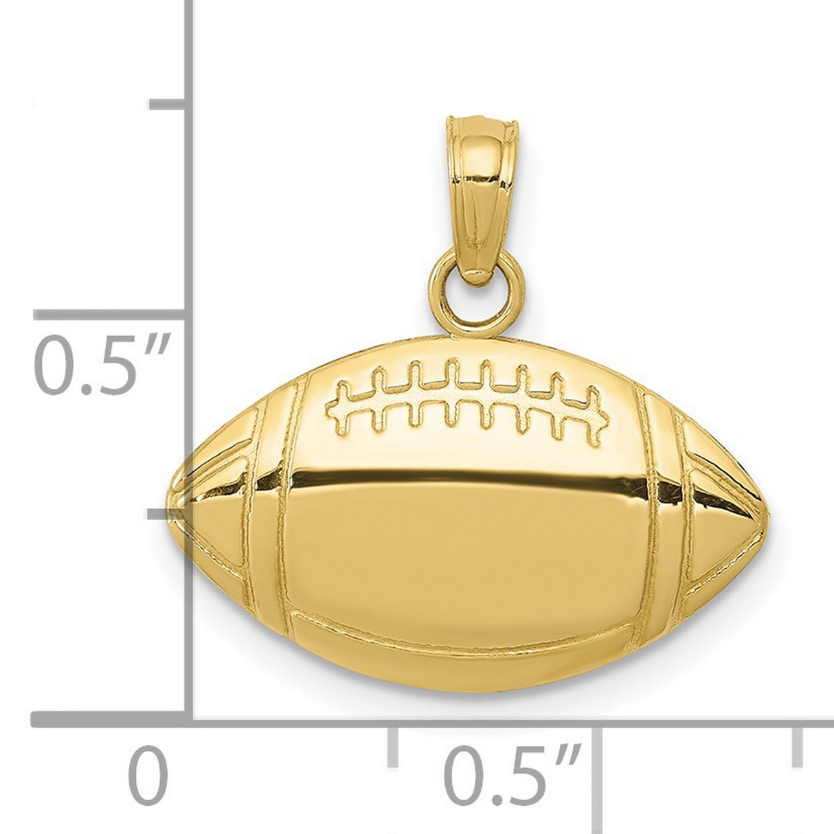 10k Yellow Gold Football Pendant, American Football Charm, Sports Jewelry for Men or Unisex