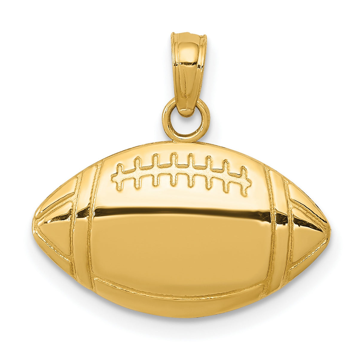 10k Yellow Gold Football Pendant, American Football Charm, Sports Jewelry for Men or Unisex