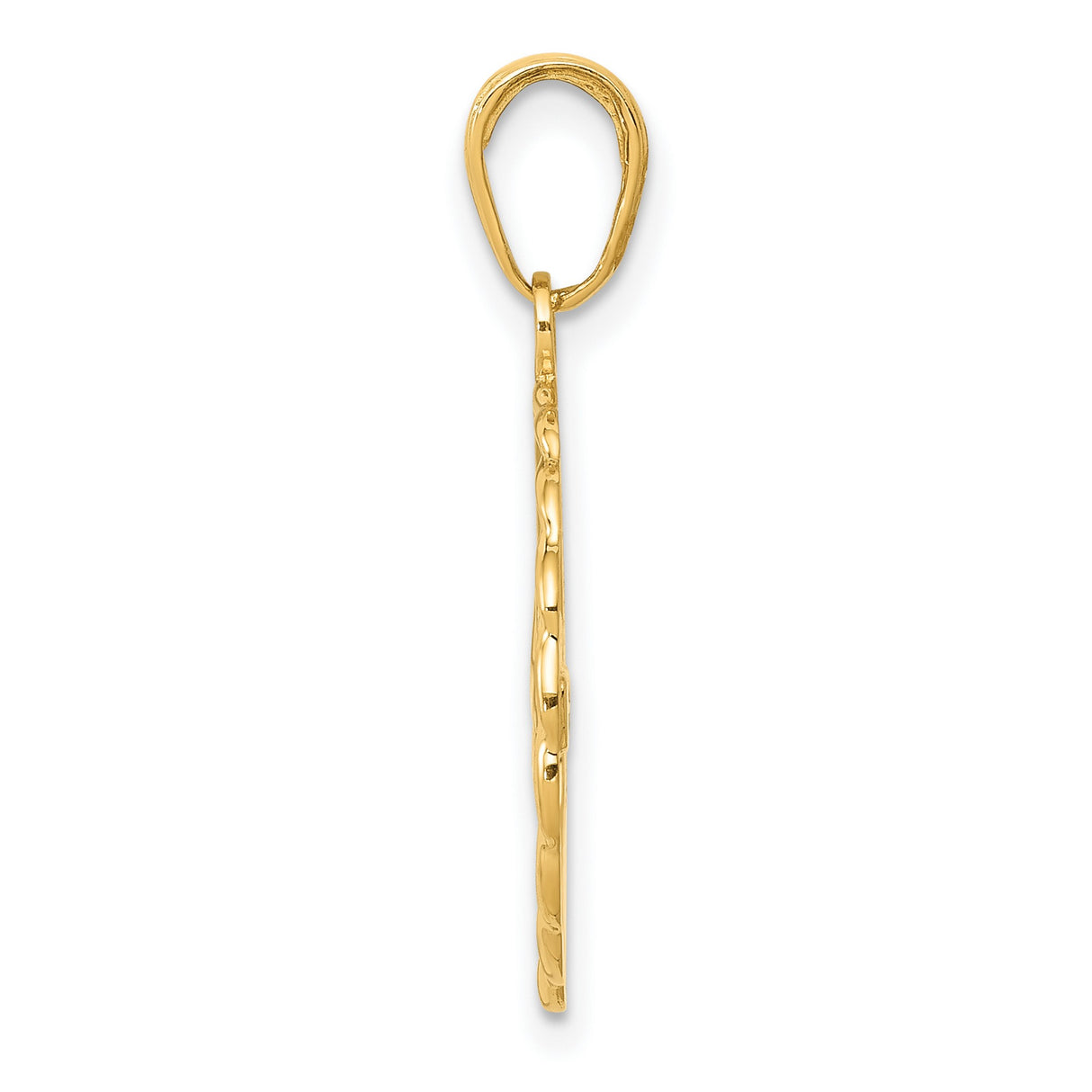 10k Yellow Gold Swimmer Pendant with Cutout Swimmer Design and Twisted Rope Frame