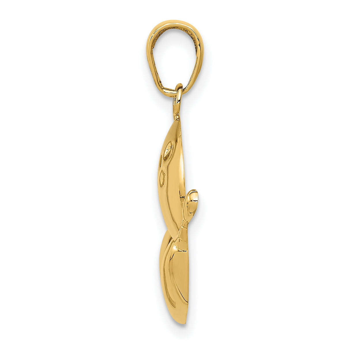 10k Yellow Gold Bowling Pendant with Pin and Ball Design, Unisex Sports Charm