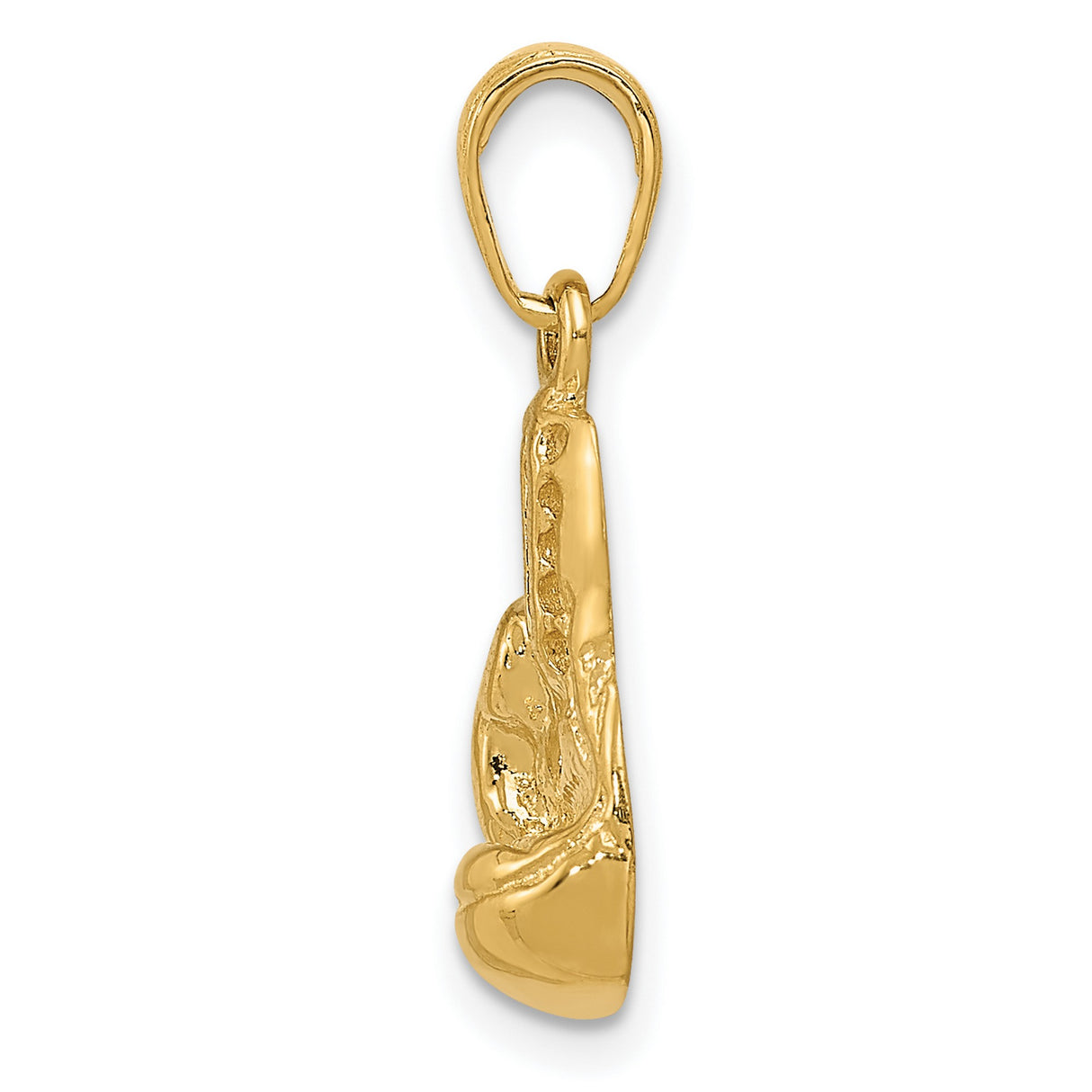 10k Yellow Gold Boxing Glove Pendant with Detailed Lacing, Sports Jewelry for Athletes and Fighters