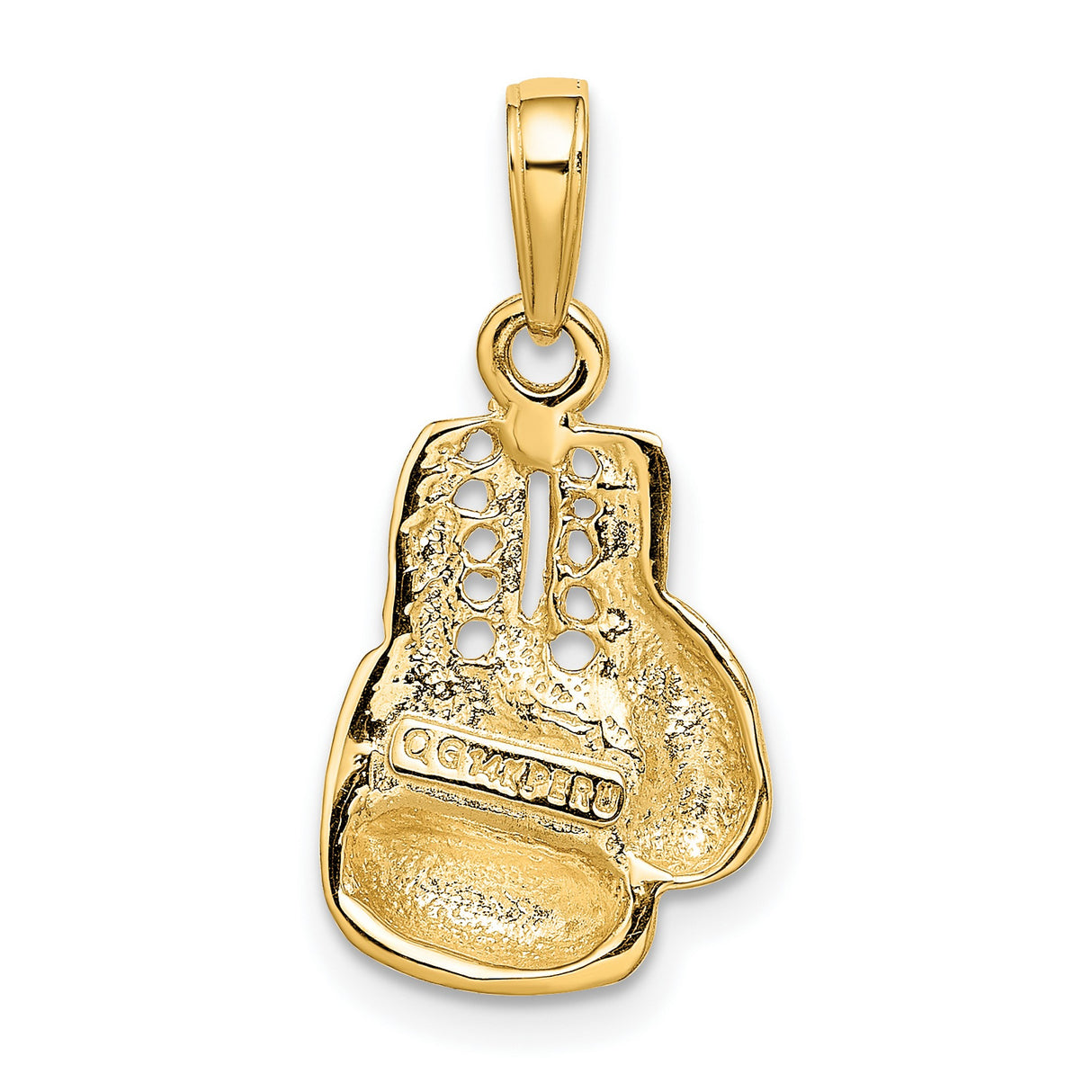 10k Yellow Gold Boxing Glove Pendant with Detailed Lacing, Sports Jewelry for Athletes and Fighters
