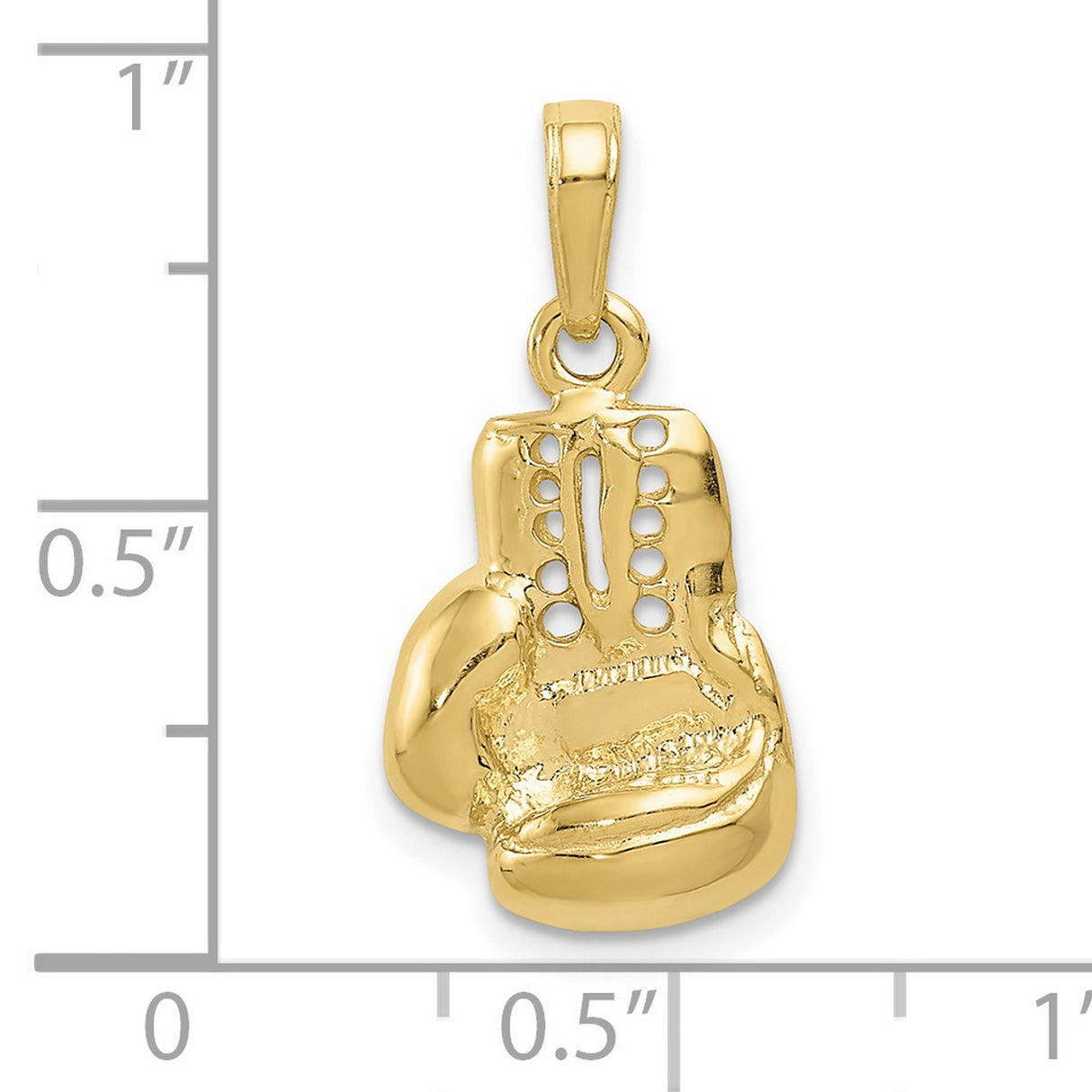 10k Yellow Gold Boxing Glove Pendant with Detailed Lacing, Sports Jewelry for Athletes and Fighters