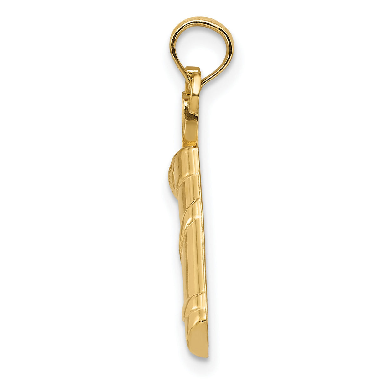 10k Yellow Gold Golf Bag Pendant with Dimpled Ball and Clubs Design