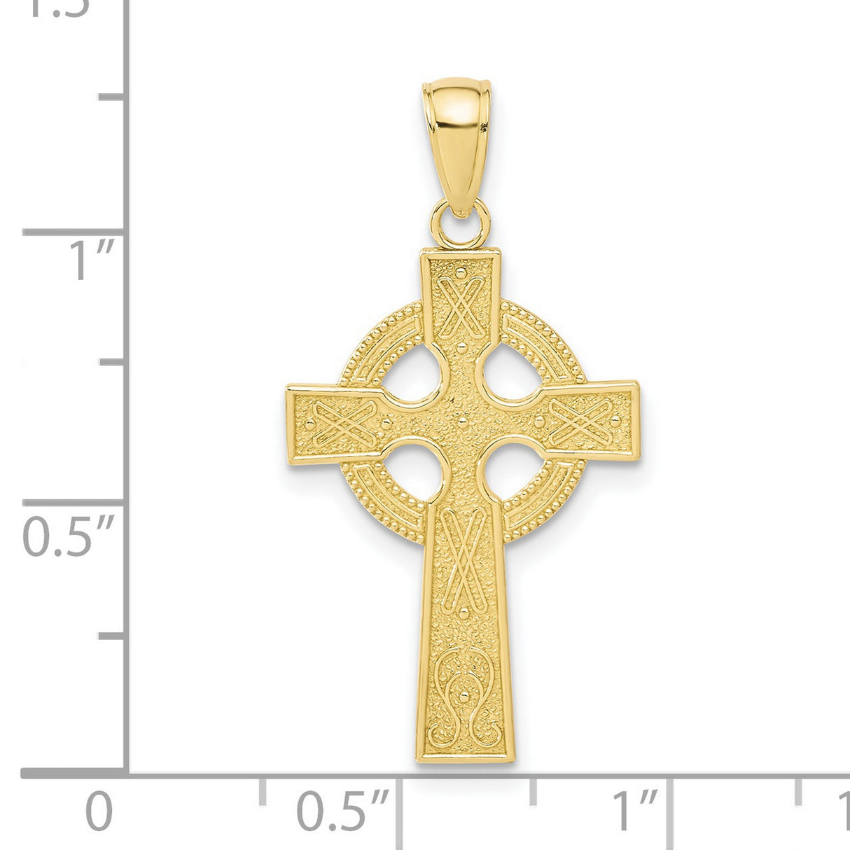 10k Yellow Gold Celtic Cross Pendant with Interwoven Knot Design for Men and Women