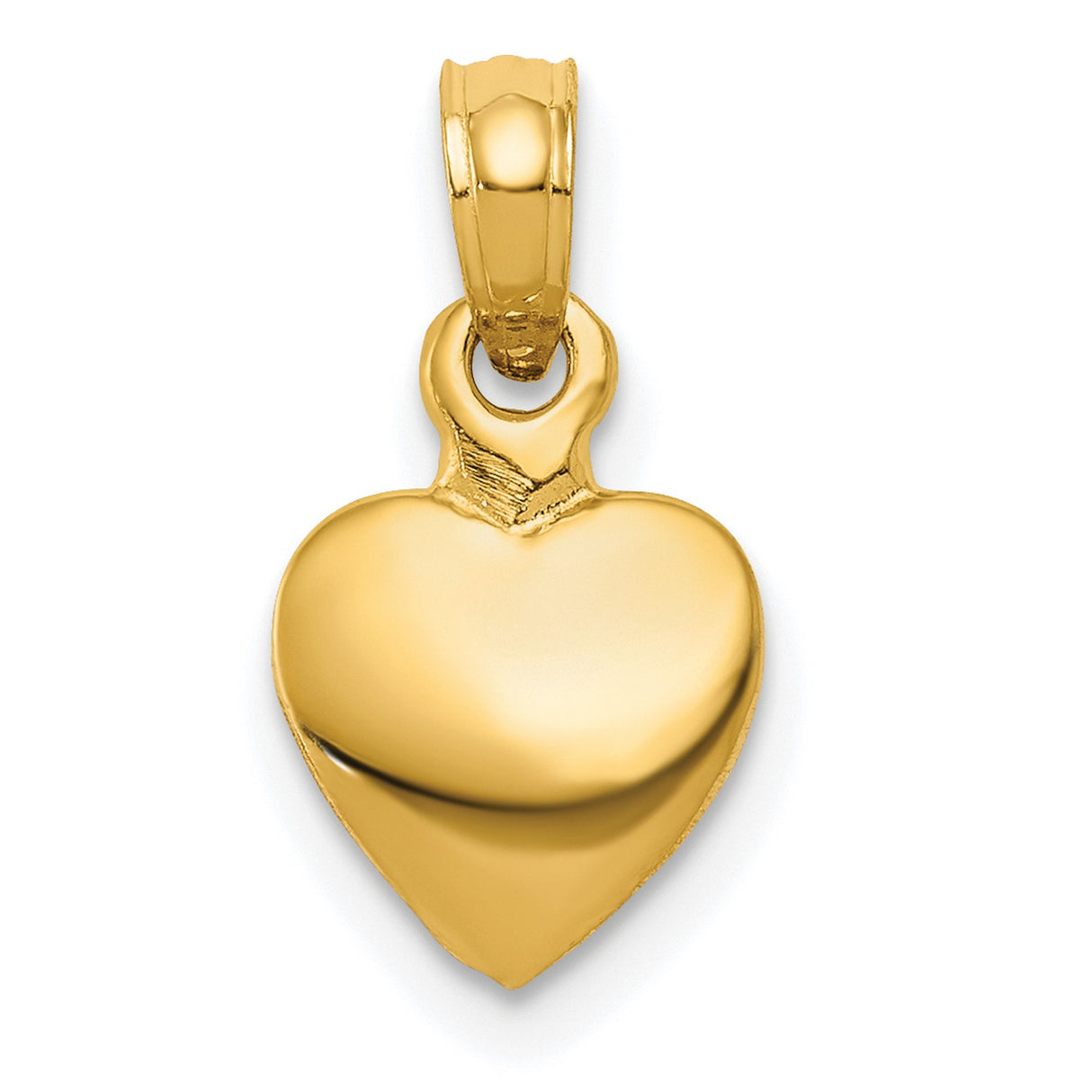 10k Yellow Gold Heart Locket Pendant with Polished Finish, Classic Sentimental Design for Women