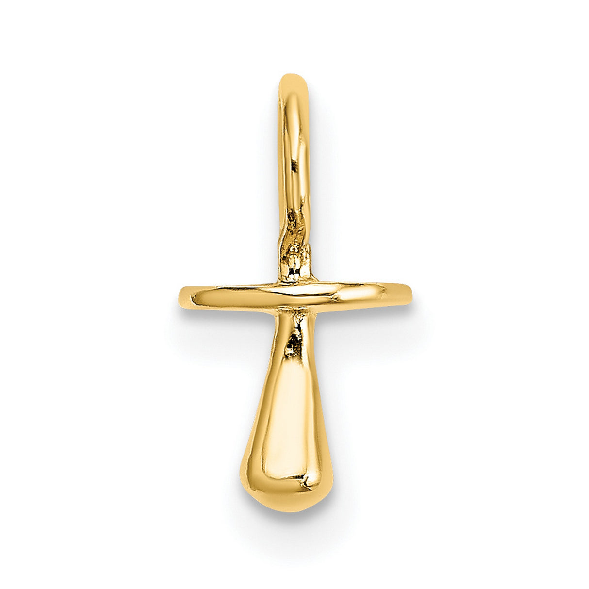 10k Yellow Gold Ankh Cross Pendant, Polished Egyptian Symbol of Eternal Life